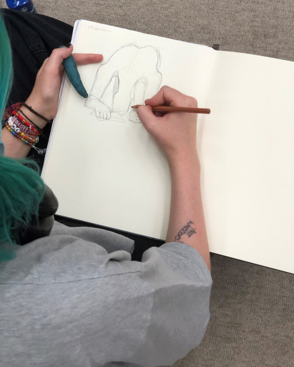 Skizze von Lehmbruck Skulptur