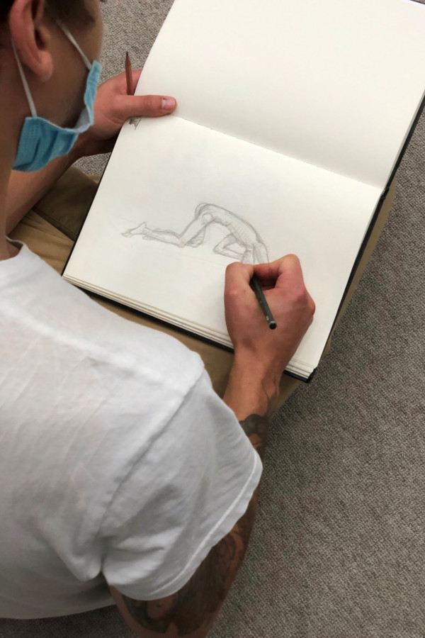 Skizze von Lehmbruck Skulptur