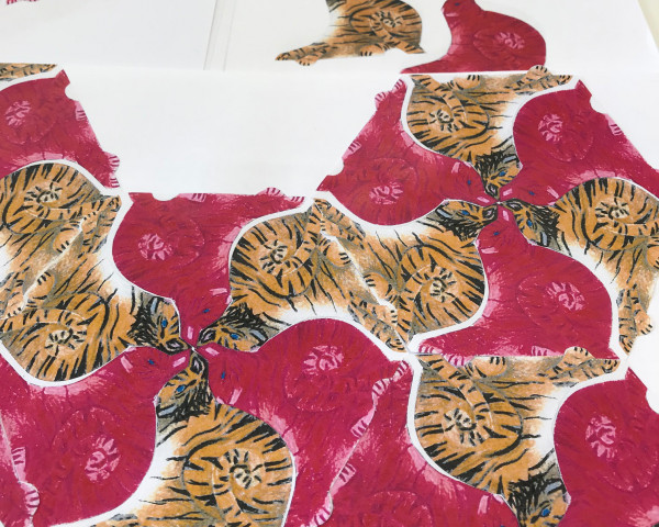 Parkettieren im Fach Grafik-Design, hier mit Tigern