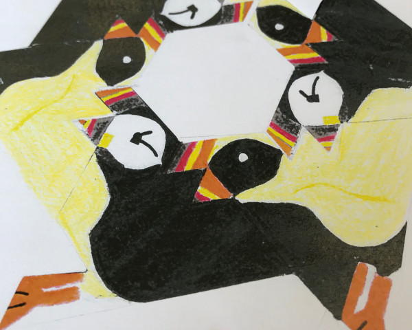 Parkettieren im Fach Grafik-Design, hier mit Vögeln