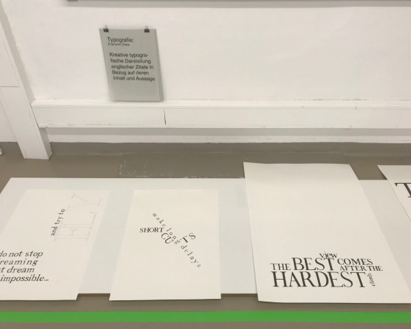 Arbeiten aus dem Fach Typografie