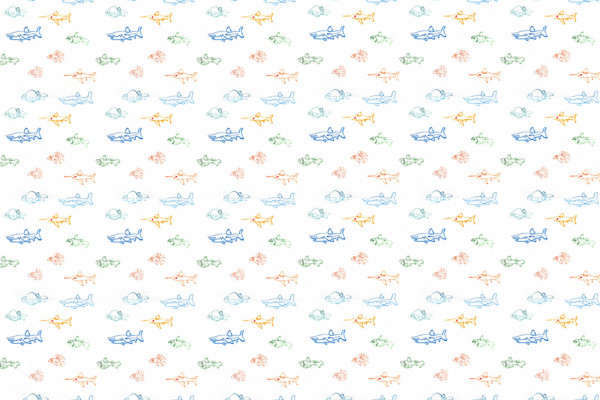 Tapetenmuster mit abstrakten gezeichneten bunten Tieren