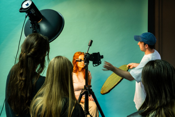 Fotostudio mit Lehrer